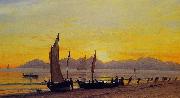 Boats Ashore at Sunset, Albert Bierstadt